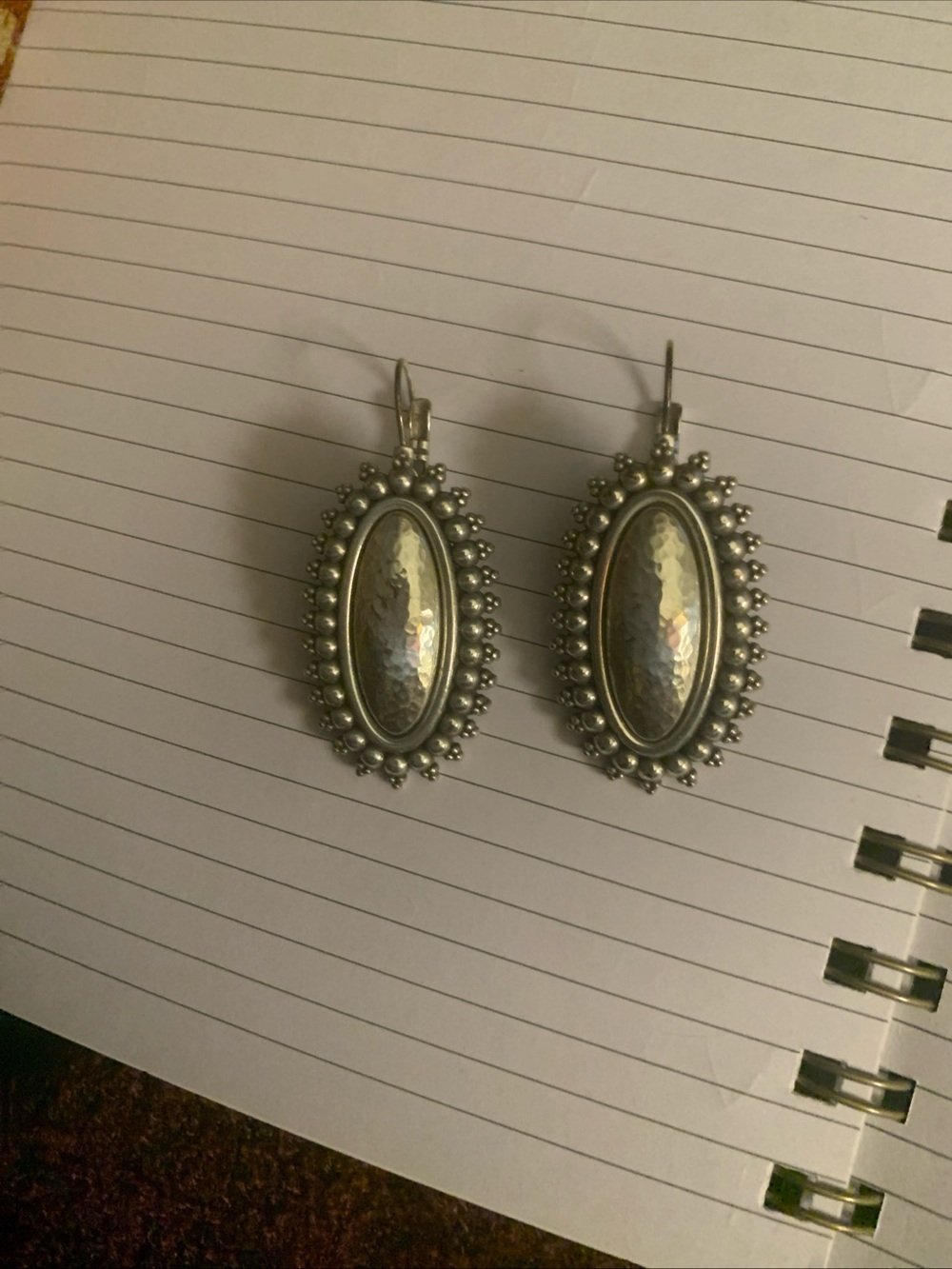 Brighton Telluride JA5090 Hammered Oval Drop Earrings